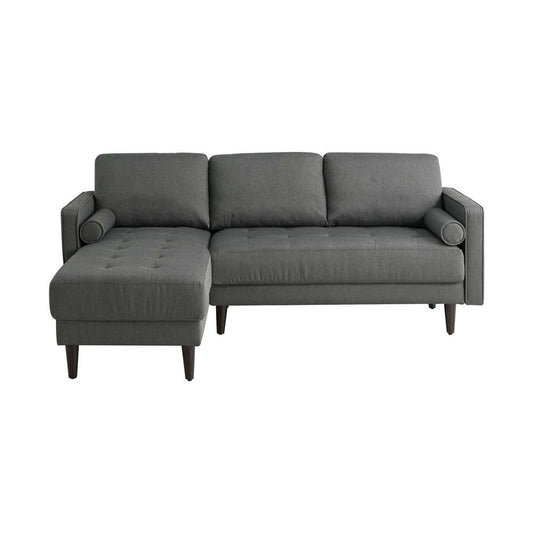 Lifestyle Solutions - Studio Living Langford Vegan Leather Sectional Sofa, Heather Gray - 135A001GRY-SET veiw 2