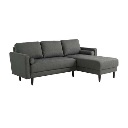 Lifestyle Solutions - Studio Living Langford Vegan Leather Sectional Sofa, Heather Gray - 135A001GRY-SET veiw 4