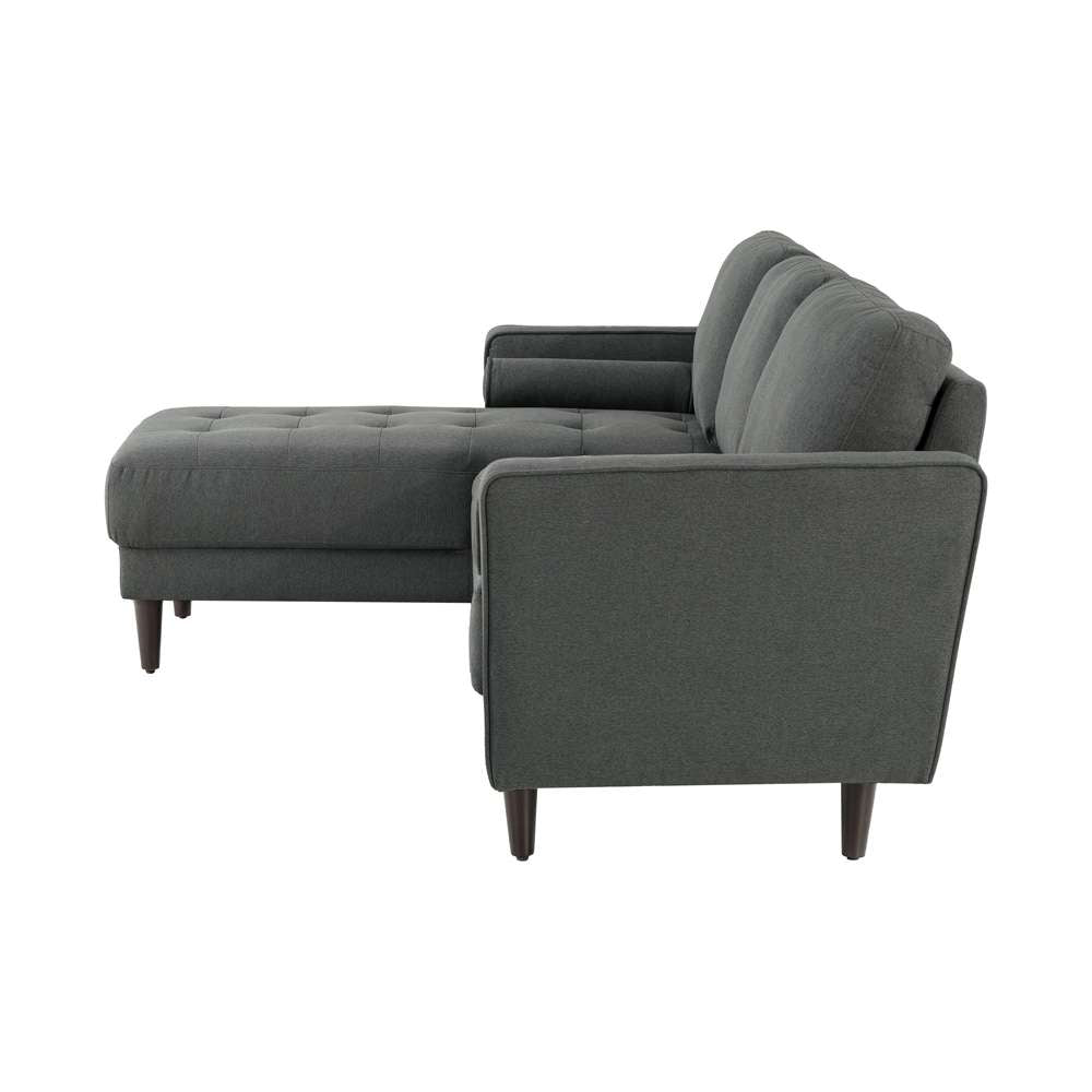 Lifestyle Solutions - Studio Living Langford Vegan Leather Sectional Sofa, Heather Gray - 135A001GRY-SET veiw 7