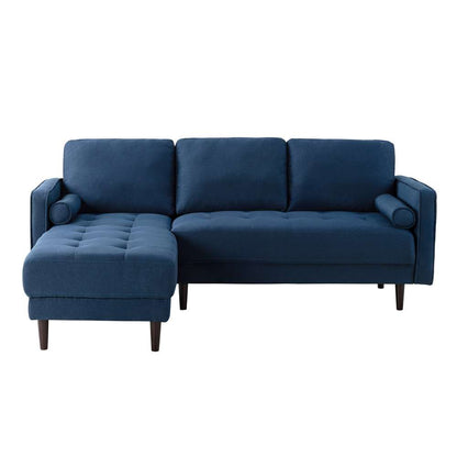 Lifestyle Solutions - Studio Living Langford Vegan Leather Sectional Sofa, Navy - 135A001NVY-SET veiw 1