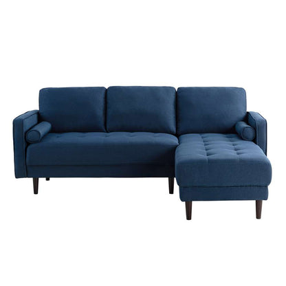 Lifestyle Solutions - Studio Living Langford Vegan Leather Sectional Sofa, Navy - 135A001NVY-SET veiw 2