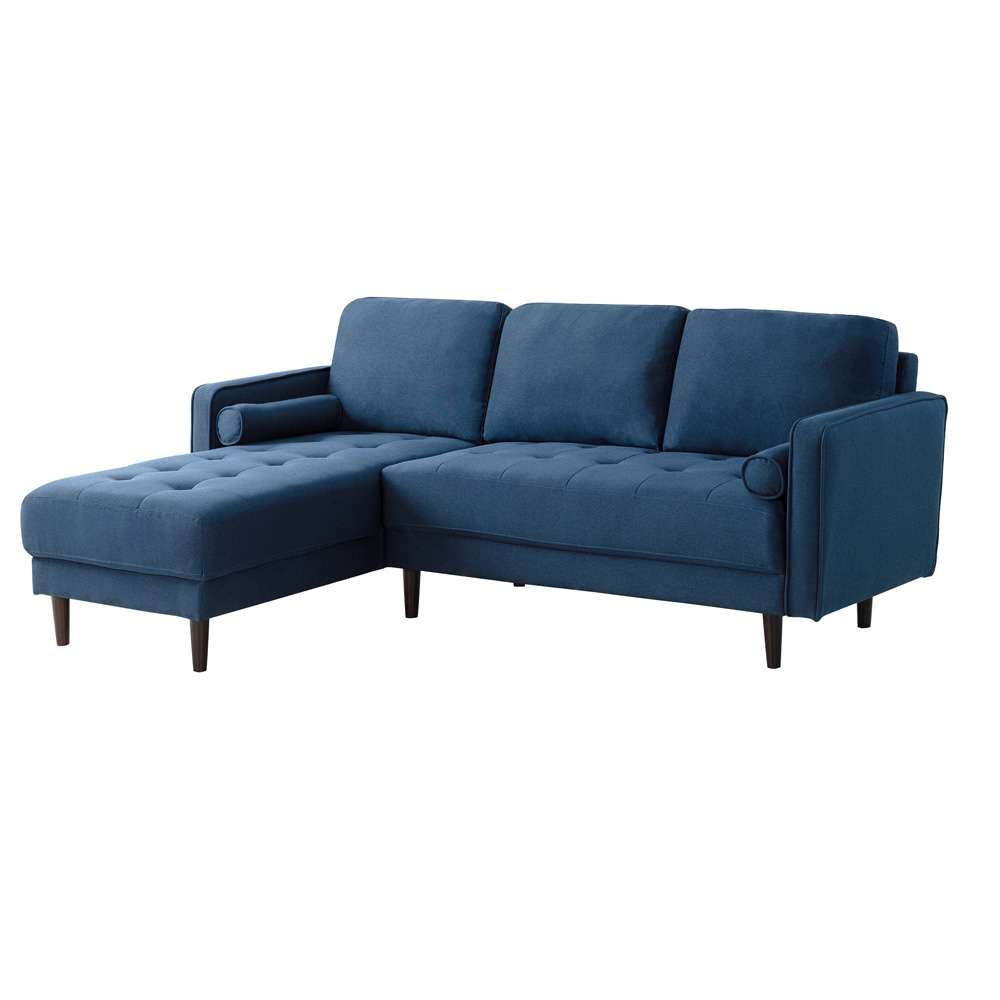 Lifestyle Solutions - Studio Living Langford Vegan Leather Sectional Sofa, Navy - 135A001NVY-SET veiw 4