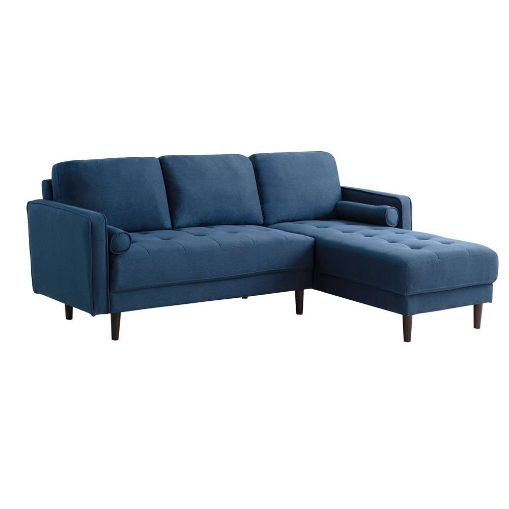 Lifestyle Solutions - Studio Living Langford Vegan Leather Sectional Sofa, Navy - 135A001NVY-SET veiw 5
