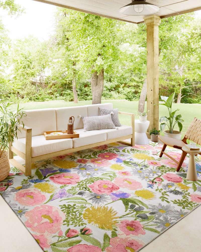 Loloi - Botanical Ivory / Multi 18in x 18in Sample Rug - BOTABOT-01IVML160S veiw 2