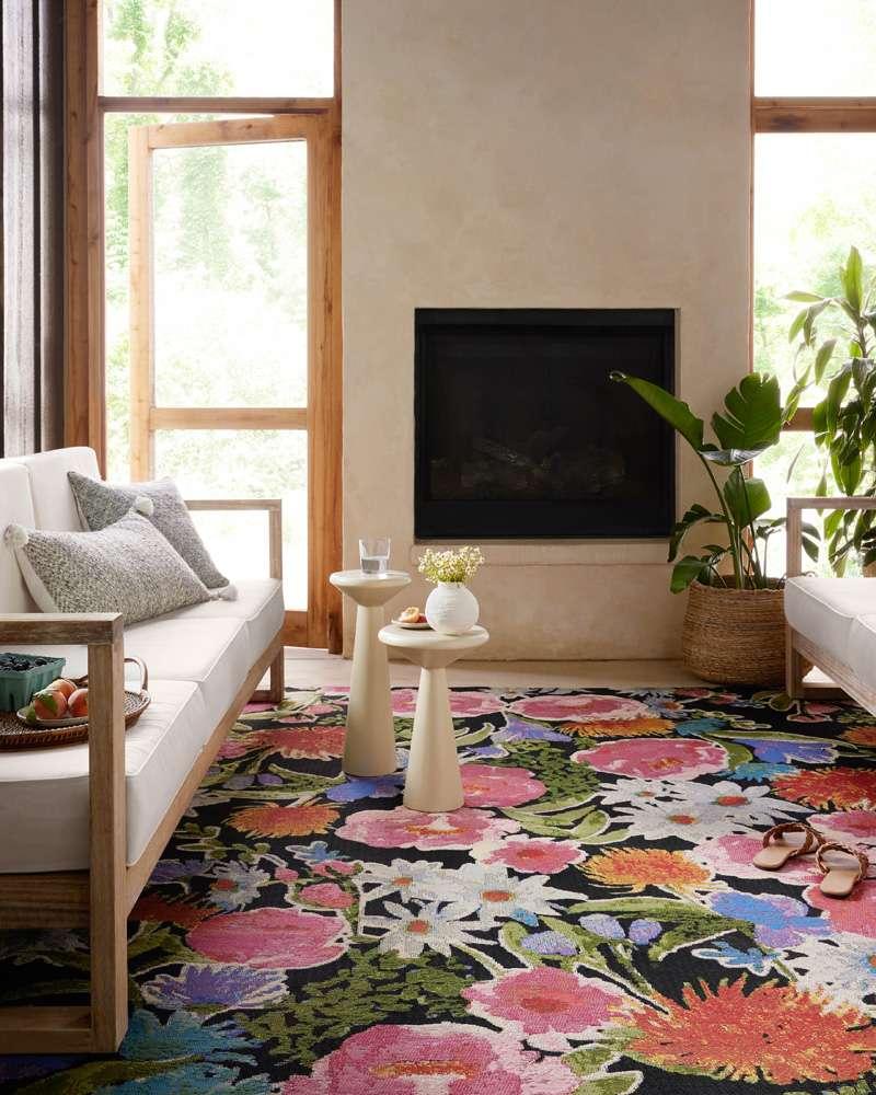 Loloi - Botanical Black / Multi 6-7in x 9-4in Area Rug - BOTABOT-01BLML6794 veiw 2