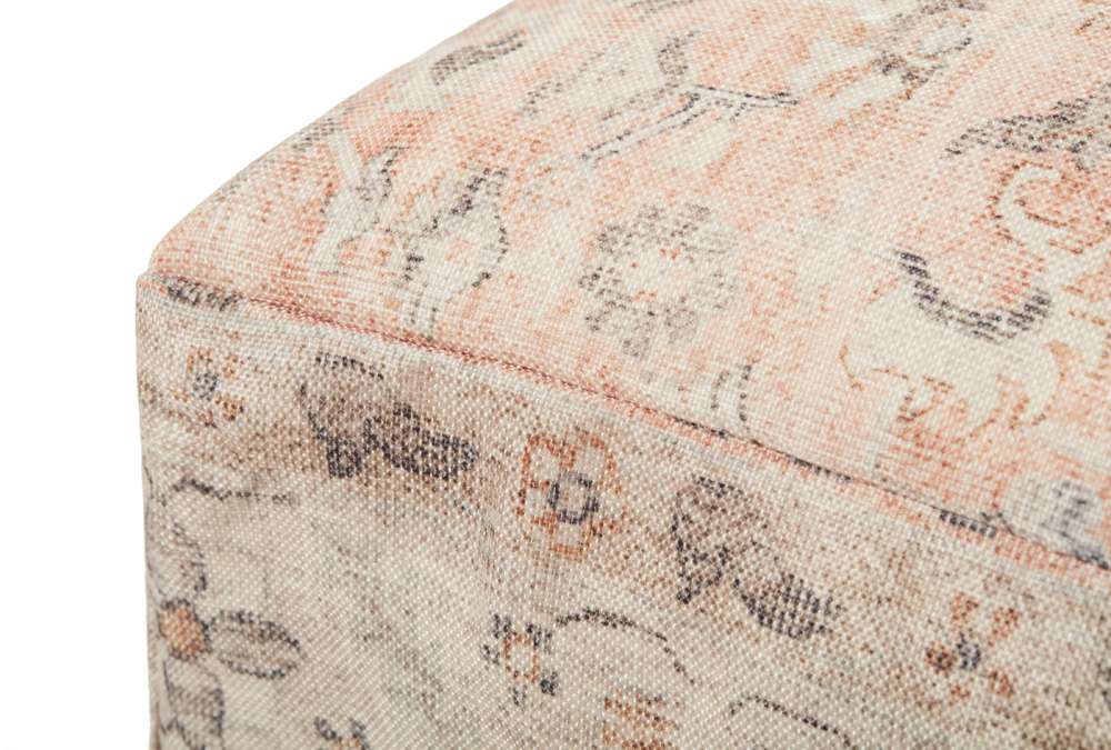 Loloi - LPF0020 Blush / Multi 24inW x 24inD x 8inH Pouf - PF01LPF0020BHMLFL03 veiw 2
