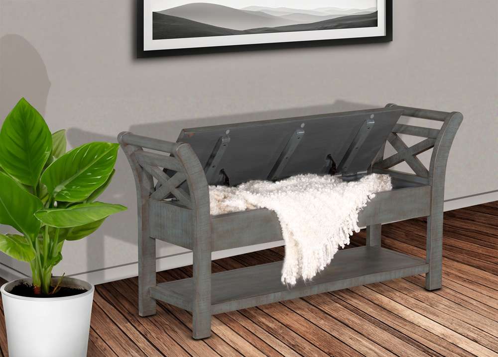Sunny Designs -  48in Accent Bench withStorage - 2075LB-48 veiw 2