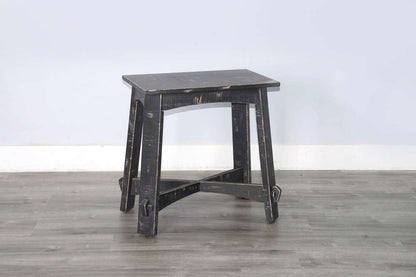Sunny Designs - Marina -  Marina Farmhouse Mahogany Wood Chair Side Table in Black Sand - 3172BS-CS veiw 2