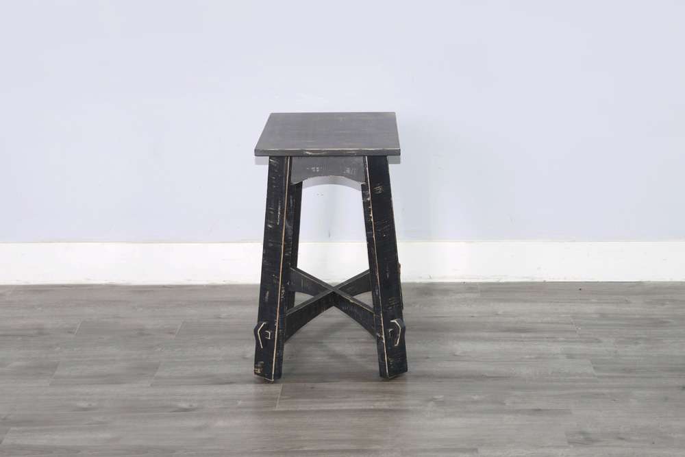 Sunny Designs - Marina -  Marina Farmhouse Mahogany Wood Chair Side Table in Black Sand - 3172BS-CS veiw 3