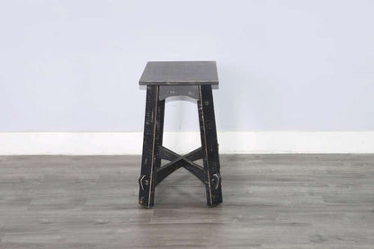 Sunny Designs - Marina -  Marina Farmhouse Mahogany Wood Chair Side Table in Black Sand - 3172BS-CS veiw 3