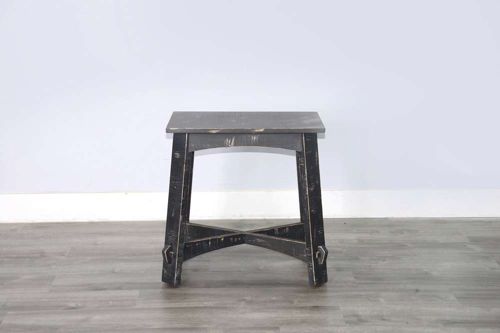 Sunny Designs - Marina -  Marina Farmhouse Mahogany Wood Chair Side Table in Black Sand - 3172BS-CS veiw 4