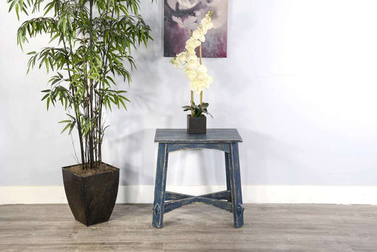 Sunny Designs - Marina -  Marina Farmhouse Mahogany Wood Chair Side Table in Ocean Blue - 3172OB-CS veiw 2