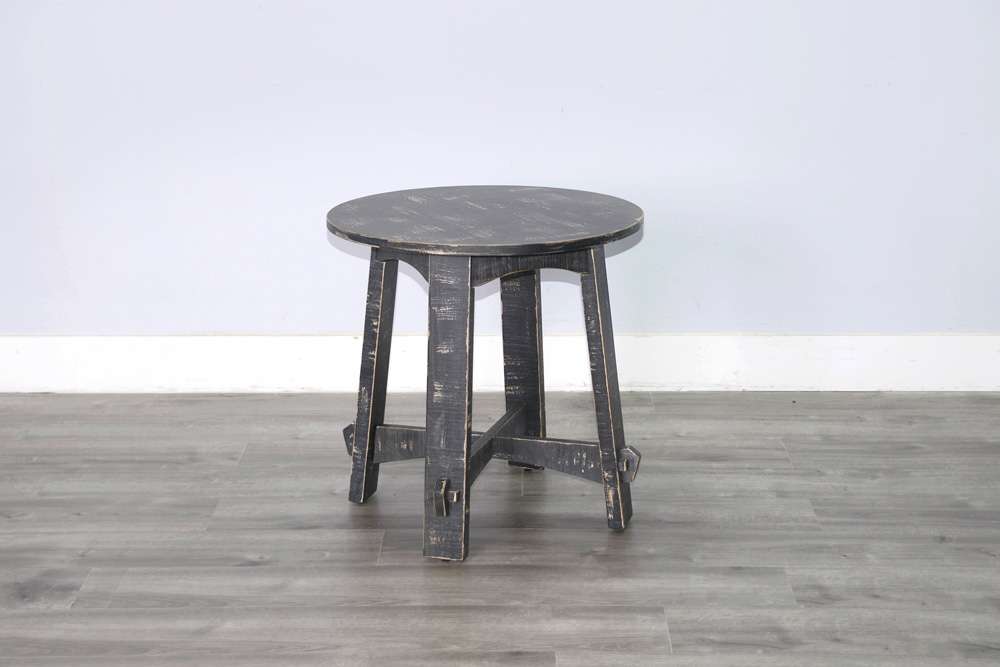 Sunny Designs - Marina -  Marina Farmhouse Mahogany Wood End Table in Black Sand - 3172BS-E veiw 3