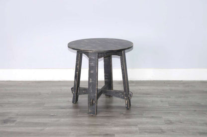 Sunny Designs - Marina -  Marina Farmhouse Mahogany Wood End Table in Black Sand - 3172BS-E veiw 3