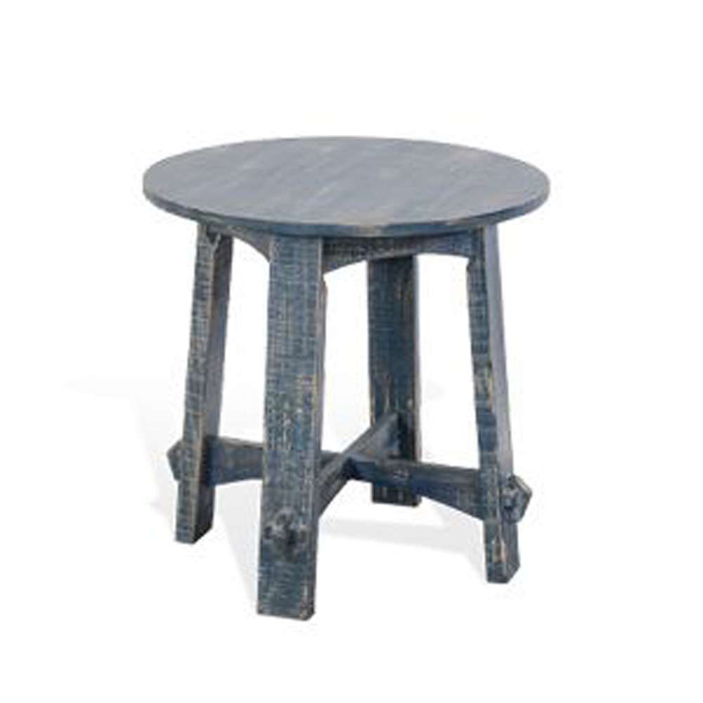 Sunny Designs - Marina -  Marina Farmhouse Mahogany Wood End Table in Ocean Blue - 3172OB-E veiw 1