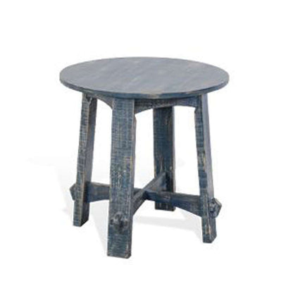 Sunny Designs - Marina -  Marina Farmhouse Mahogany Wood End Table in Ocean Blue - 3172OB-E veiw 1
