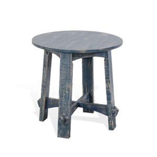 Sunny Designs - Marina -  Marina Farmhouse Mahogany Wood End Table in Ocean Blue - 3172OB-E veiw 1