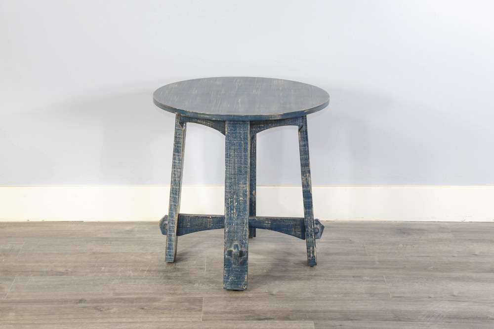 Sunny Designs - Marina -  Marina Farmhouse Mahogany Wood End Table in Ocean Blue - 3172OB-E veiw 2