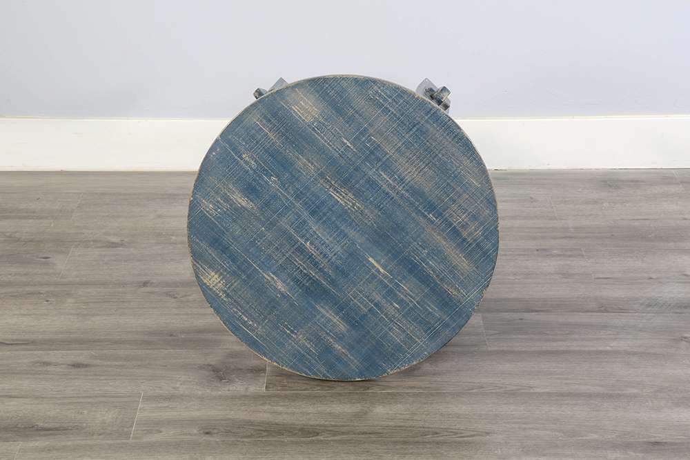 Sunny Designs - Marina -  Marina Farmhouse Mahogany Wood End Table in Ocean Blue - 3172OB-E veiw 3