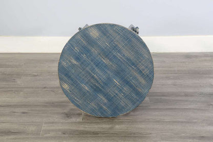 Sunny Designs - Marina -  Marina Farmhouse Mahogany Wood End Table in Ocean Blue - 3172OB-E veiw 3