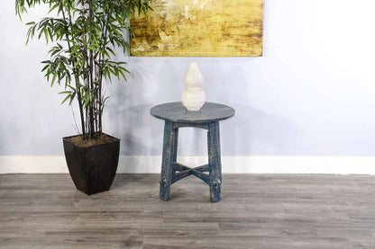 Sunny Designs - Marina -  Marina Farmhouse Mahogany Wood End Table in Ocean Blue - 3172OB-E veiw 4