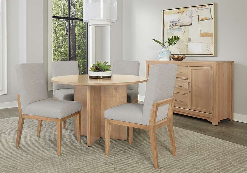 Vaughan Bassett - Crafted Cherry - Artisan and Post Uph Side Chair in Oatmeal Fabric (Set of 2) - 154-030B veiw 6