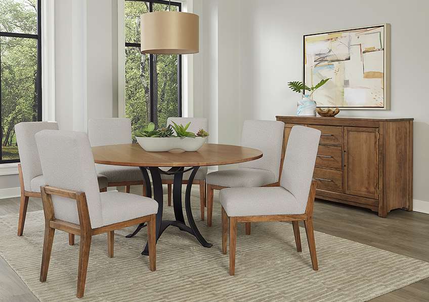 Vaughan Bassett - Crafted Cherry - Artisan and Post Uph Side Chair in Oatmeal Fabric (Set of 2) - 151-030B veiw 5