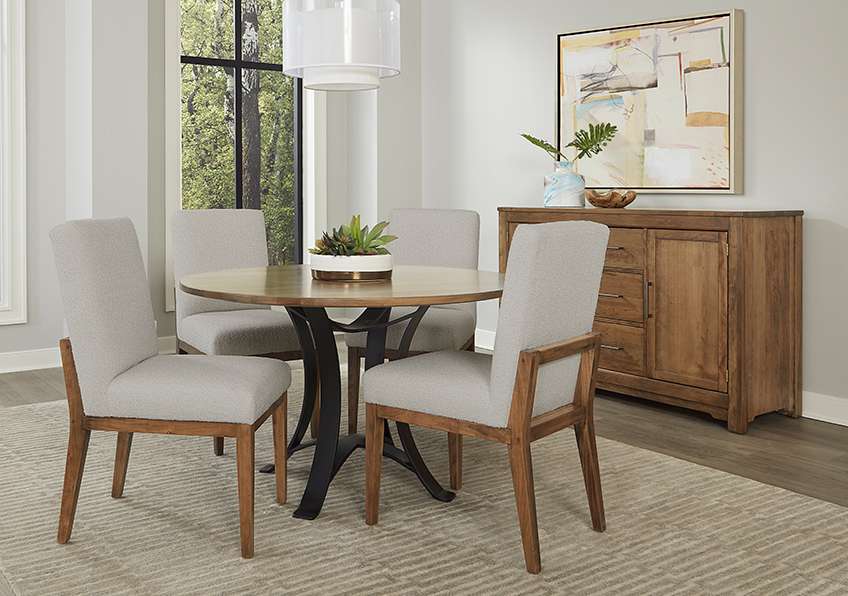 Vaughan Bassett - Crafted Cherry - Artisan and Post Uph Side Chair in Oatmeal Fabric (Set of 2) - 151-030B veiw 6