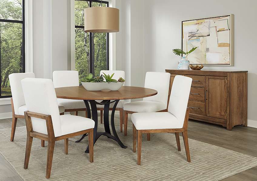 Vaughan Bassett - Crafted Cherry - Artisan and Post Uph Side Chair in White Fabric (Set of 2) - 151-030A veiw 4