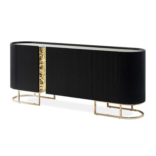 AICO by Michael Amini - Lisbon Console Table - Silken Matte Black - LFR-LSBN223-826 veiw 1