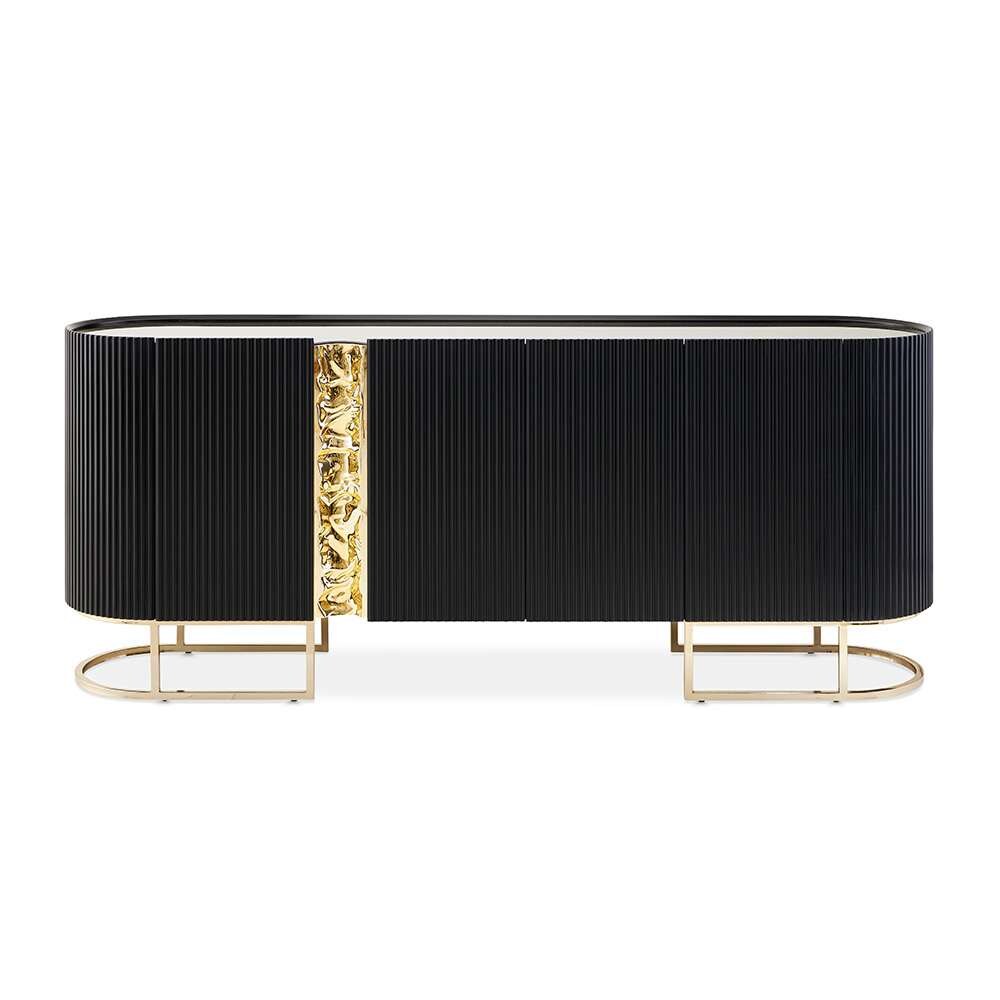 AICO by Michael Amini - Lisbon Console Table - Silken Matte Black - LFR-LSBN223-826 veiw 2