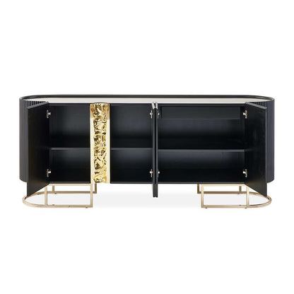 AICO by Michael Amini - Lisbon Console Table - Silken Matte Black - LFR-LSBN223-826 veiw 3
