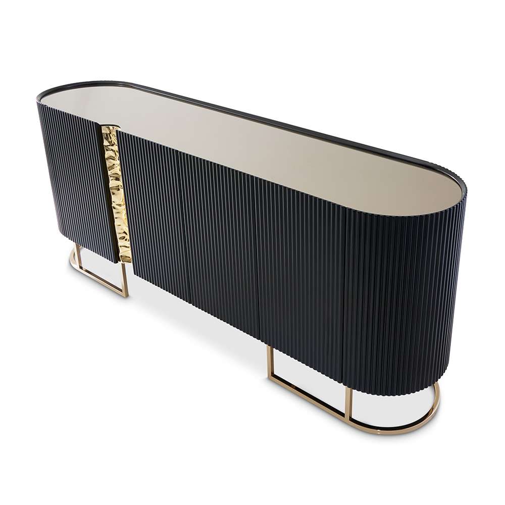 AICO by Michael Amini - Lisbon Console Table - Silken Matte Black - LFR-LSBN223-826 veiw 5