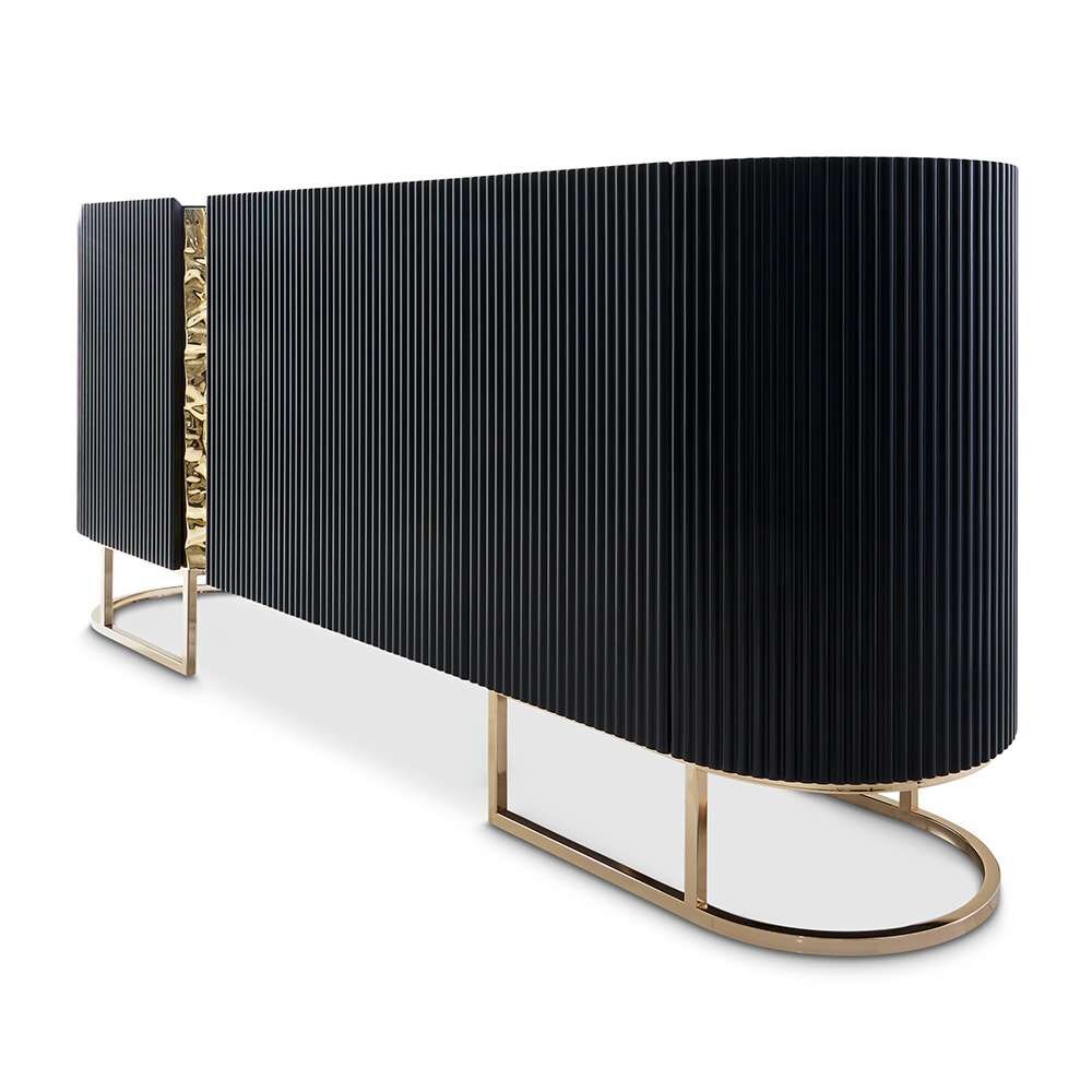 AICO by Michael Amini - Lisbon Console Table - Silken Matte Black - LFR-LSBN223-826 veiw 6