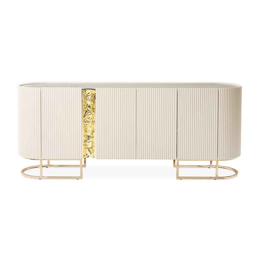 AICO by Michael Amini - Lisbon Console Table - Silken Matte Cream - LFR-LSBN223-140 veiw 2