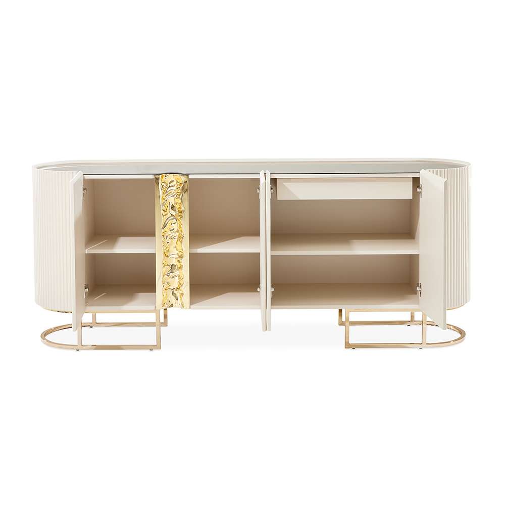 AICO by Michael Amini - Lisbon Console Table - Silken Matte Cream - LFR-LSBN223-140 veiw 3