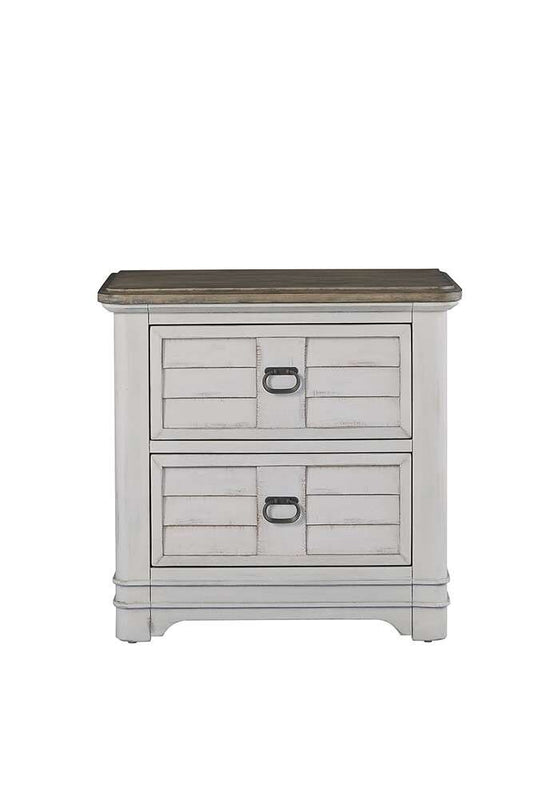 American Woodcrafters - Meadowbrook 2-Drawer Nightstand - Whitewash - Sand Top - 2610-420 veiw 1