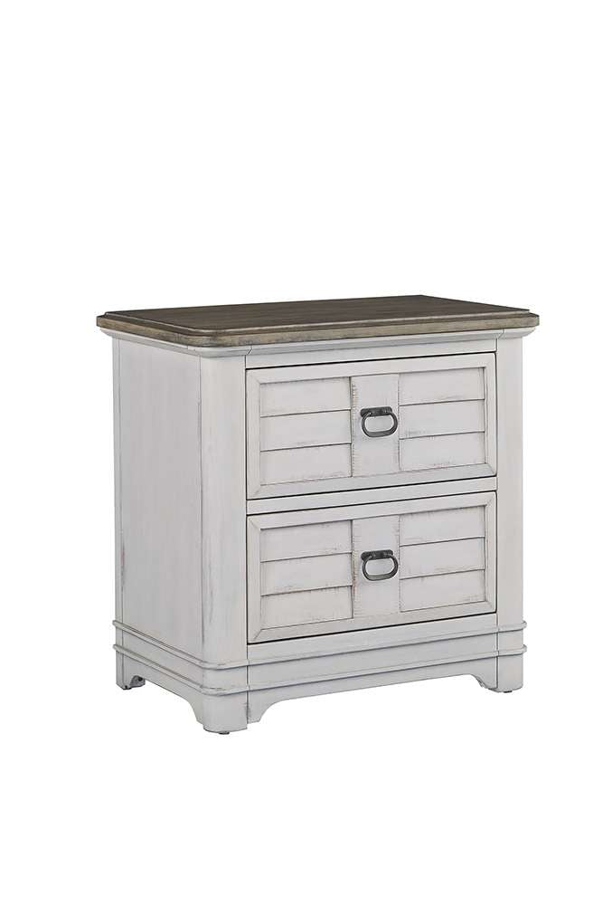 American Woodcrafters - Meadowbrook 2-Drawer Nightstand - Whitewash - Sand Top - 2610-420 veiw 2