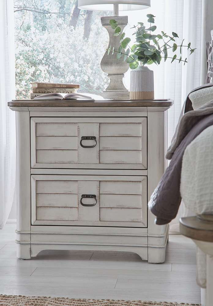 American Woodcrafters - Meadowbrook 2-Drawer Nightstand - Whitewash - Sand Top - 2610-420 veiw 4