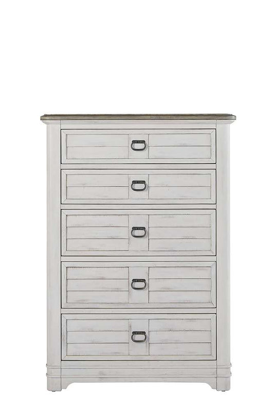American Woodcrafters - Meadowbrook 5-Drawer Chest - Whitewash - Sand Top - 2610-150 veiw 1