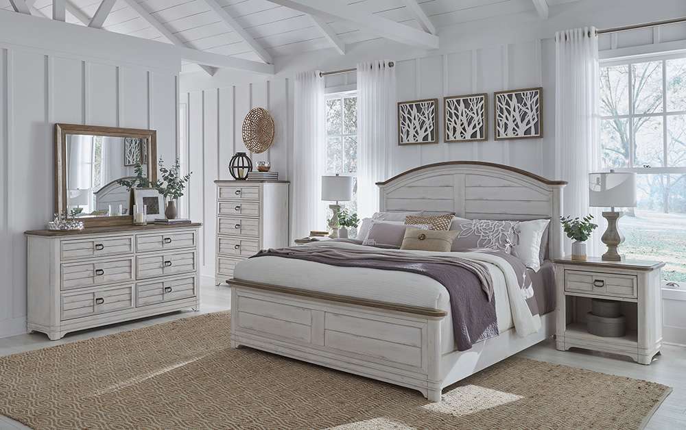 American Woodcrafters - Meadowbrook 5-Drawer Chest - Whitewash - Sand Top - 2610-150 veiw 3