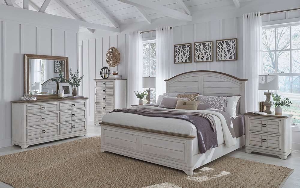 American Woodcrafters - Meadowbrook 5-Drawer Chest - Whitewash - Sand Top - 2610-150 veiw 4