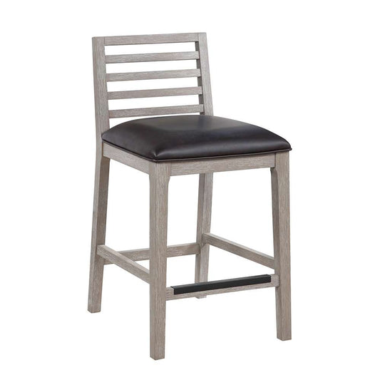 American Woodcrafters - Siri 26in Wood Stool - Driftwood Grey - B2-266-26L veiw 1