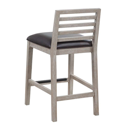 American Woodcrafters - Siri 26in Wood Stool - Driftwood Grey - B2-266-26L veiw 3