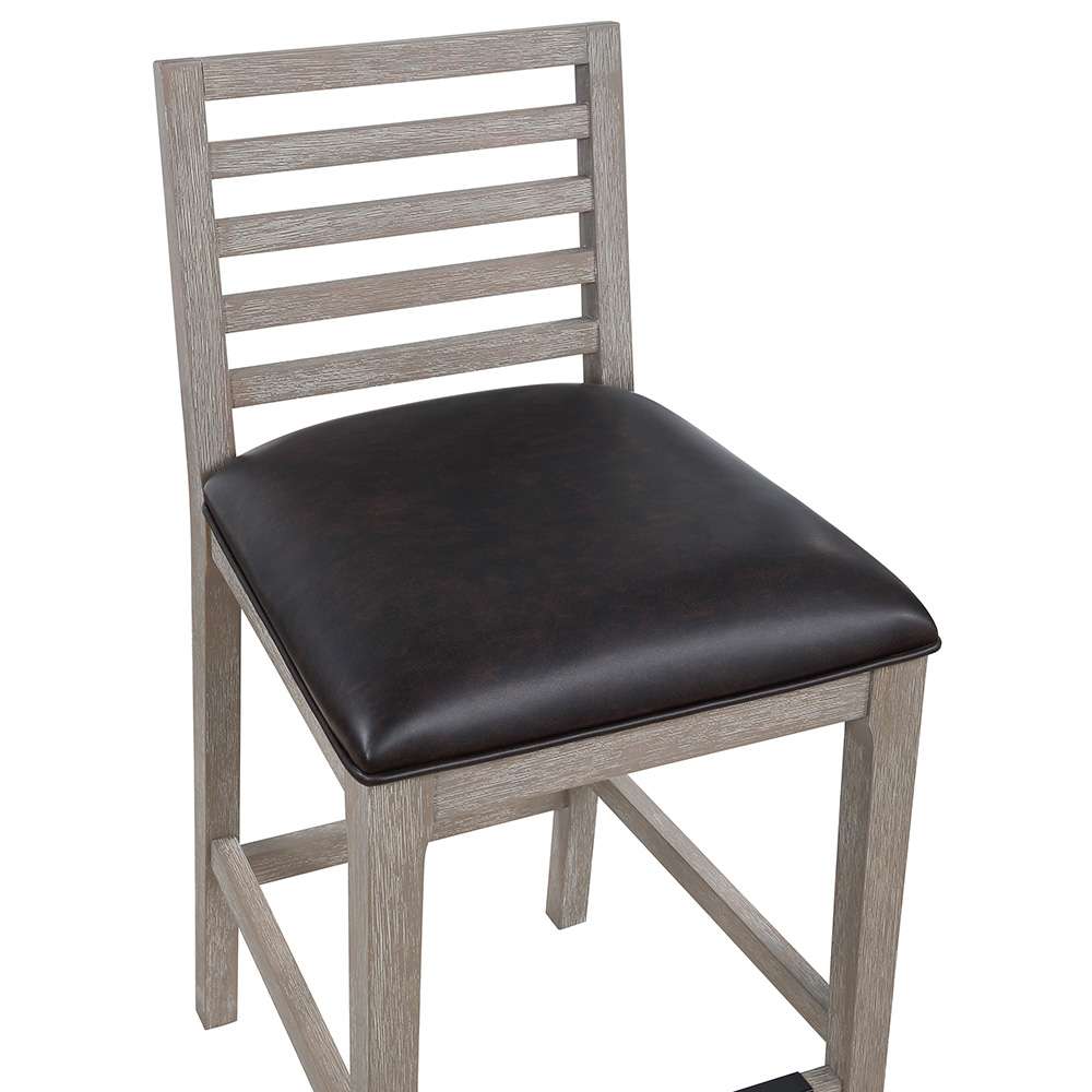 American Woodcrafters - Siri 26in Wood Stool - Driftwood Grey - B2-266-26L veiw 4