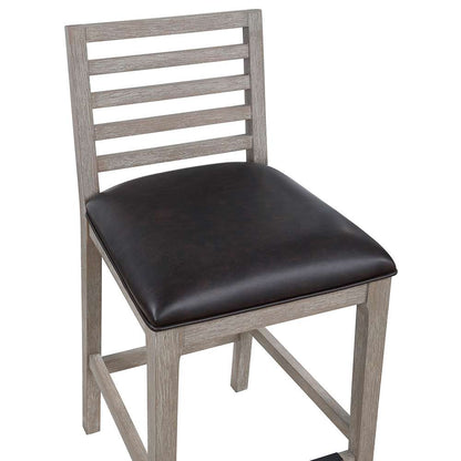 American Woodcrafters - Siri 26in Wood Stool - Driftwood Grey - B2-266-26L veiw 4