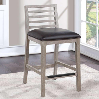 American Woodcrafters - Siri 26in Wood Stool - Driftwood Grey - B2-266-26L veiw 7