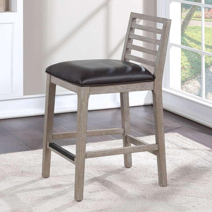 American Woodcrafters - Siri 26in Wood Stool - Driftwood Grey - B2-266-26L veiw 8