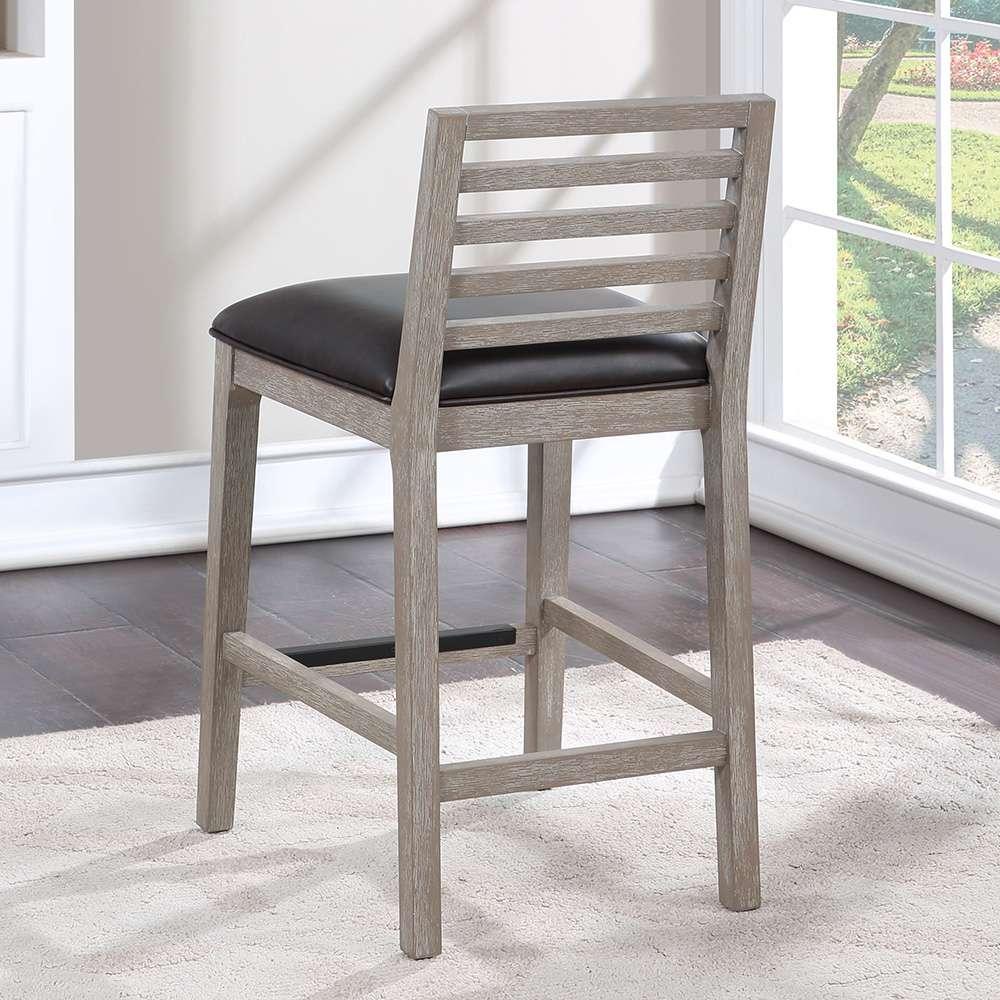 American Woodcrafters - Siri 26in Wood Stool - Driftwood Grey - B2-266-26L veiw 9