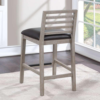 American Woodcrafters - Siri 26in Wood Stool - Driftwood Grey - B2-266-26L veiw 9